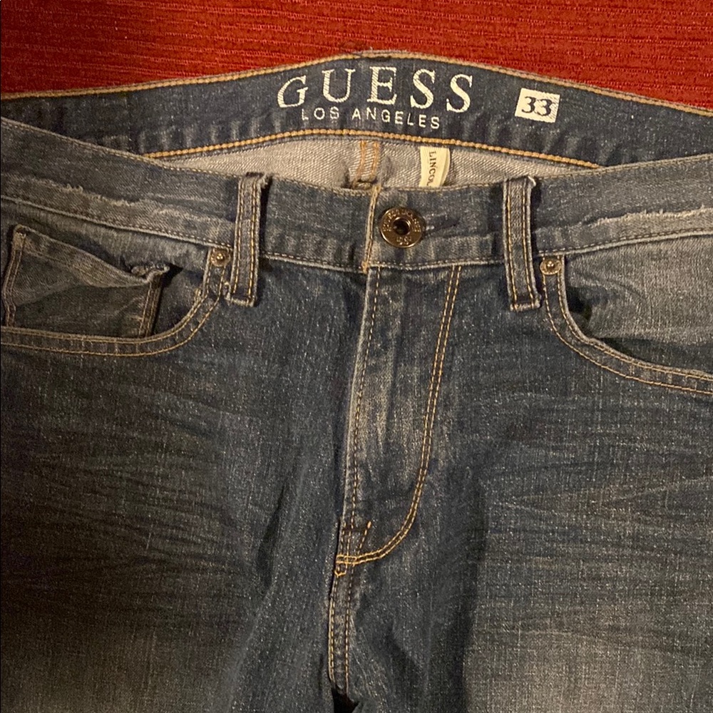 Guess Blue Slim Fit Jeans with Distressed Look